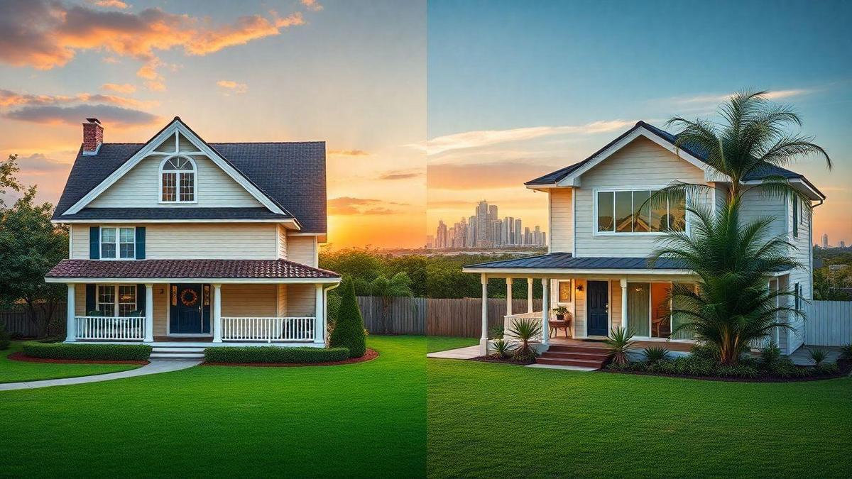 Comparação de preços de casas entre os EUA e Brasil