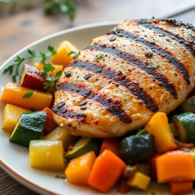 frango-grelhado-com-legumes-suculento-e-pronto-em-menos-de--minutos-com-ingredientes-simples